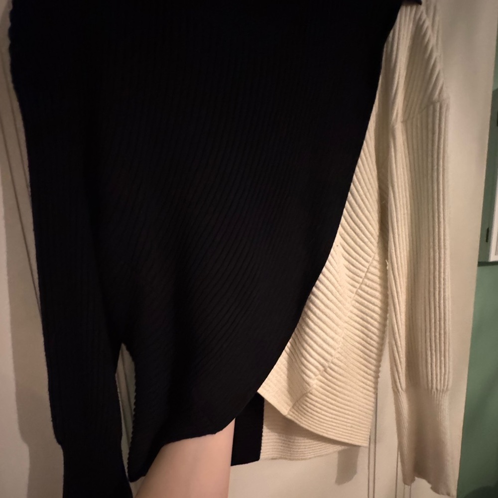 🦋LAST CHANCE🦋Express Black and Cream Cowl Neck Sweater - Picture 3 of 5